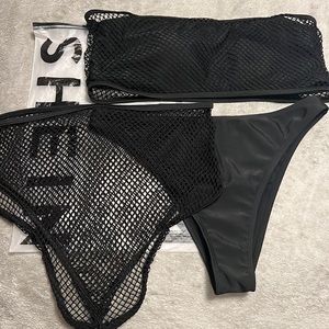 Black Bathing Suit With Net.
